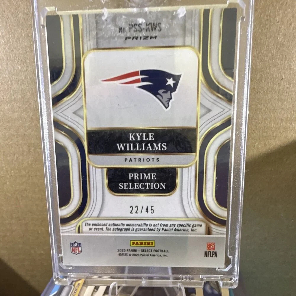 2025 Panini Select Kyle Williams RC Auto Mem Neon Orange Pulsar /45 PSS-KWS